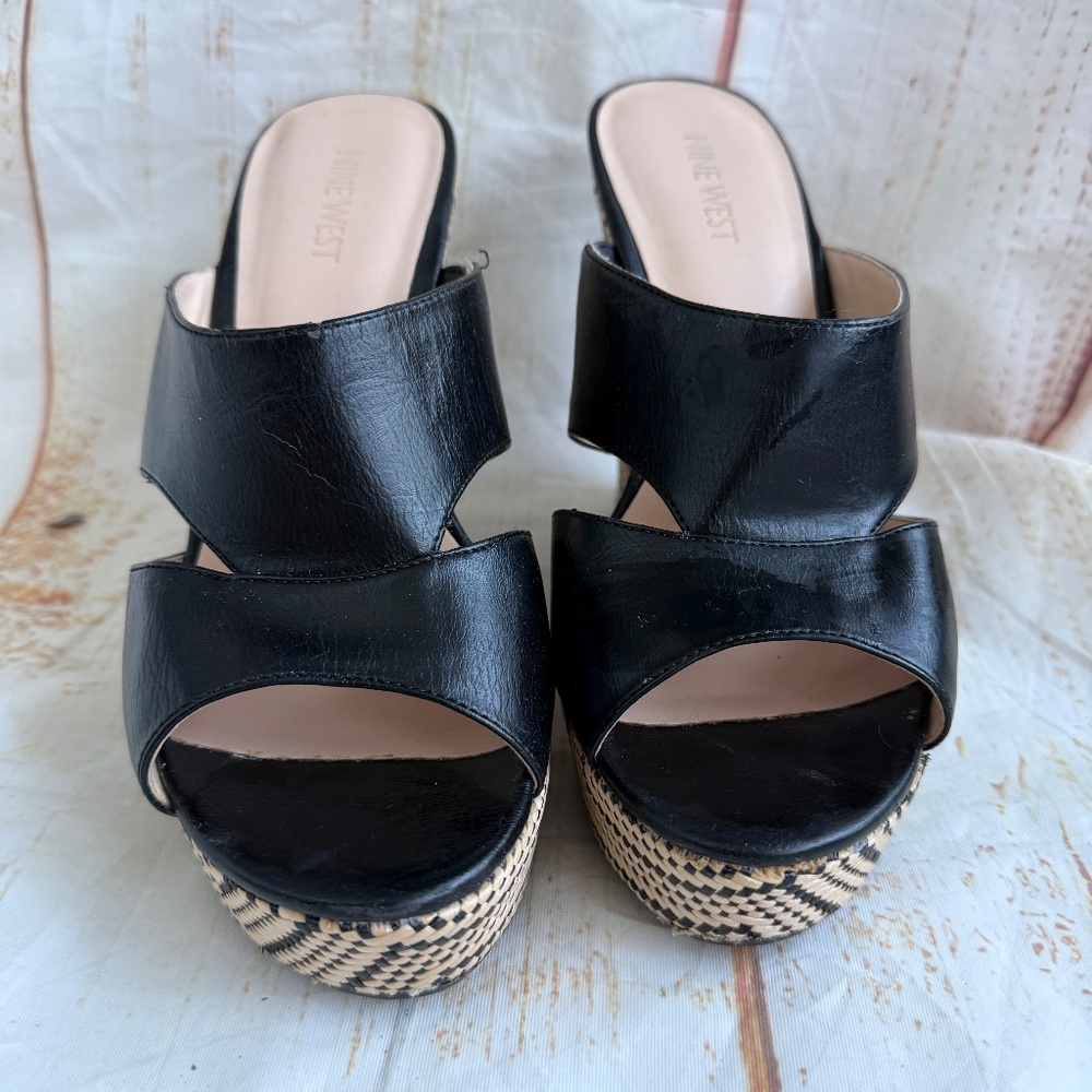 Nine West Hues Wedge Sandals | Size 8Mβ | 5-Inch Heel | Platform Wedge Shoes - Picture 2 of 5